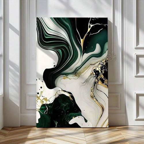 Tableau sur toile vert émeraude XINBAO avec cadre d'art 60x90