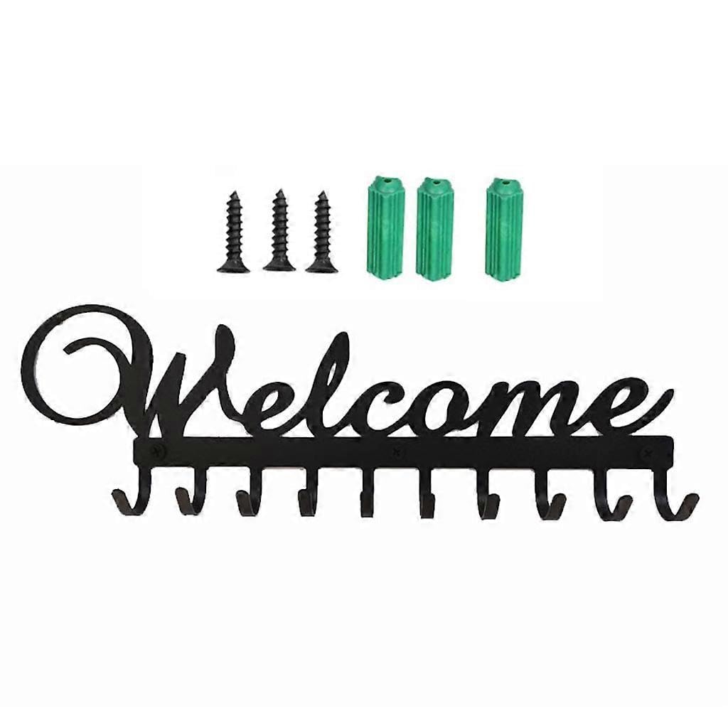 JOYHAPPST for Key Holder for Wall Mount 10 Hook Rack Metal Hanger Clothes Hat Organizer Front Door Kitchen Bathroom Decoration