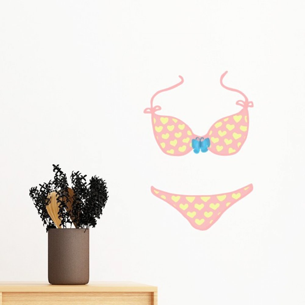 Papier peint bikini rose stickers muraux pour une chambre romantique