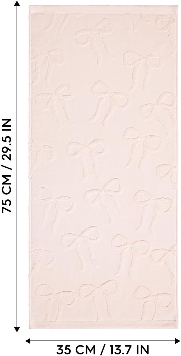 Artoid Mode 2 Pcs Pink 3D Bowknot Jacquard Hand Towels for Bathroom, 100% Cotton Soft Absorbent Bathroom Decor Towels, 13.7 x 29.5 Inch - Image 8