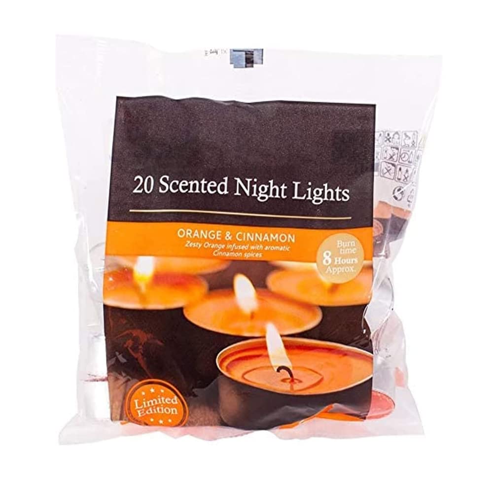 Pride Home & GardenPHG Fresh Scented Tealight Candles w/ 8 Hour Burn Time Long-Lasting Tealight Candle Set Fancy Tealight Candles for Decoration Premium Quality Tealight Candle (Orange & Cinnamon)