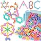 NiToy Schneeflocken-Verbindungsbausteine 300 Stück für Kinder ab 3 Jahren, mehrfarbige Kunststoff-Bausteine für frühes Lernen und Kreativität, STEM-Spielzeug mit Tragetasche