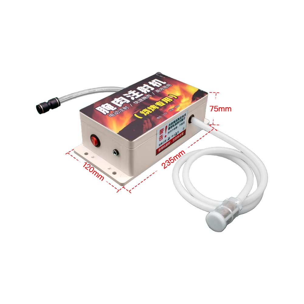 Aitoserlea Electric Saline Injection Pump, Meat Pickling Machine Saline Syringe Pump Electric Injector Household Meat Processor AC 100-240V (Single Gun)