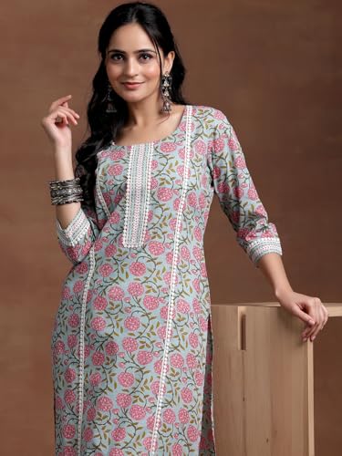 Image of Libas Printed Cotton Straight Kurta for Women