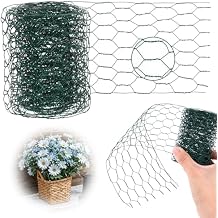 Chicken Wire for Floral Arrangements 3.94x118 Inch Green Chicken Wire Mesh Netting Hexagonal Iron Wires Fence for Crafts Galvanized Poultry Garden