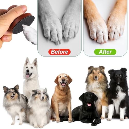 lasuroa Hunde Nagelfeile, Hunde Nageltrimmer aus Holz, mit 7stk Austauschbarem Schleifpapier und Reinigungsbürste Stressfrei Hundenagelbrettschneider für Haustiere Hunde Katzen