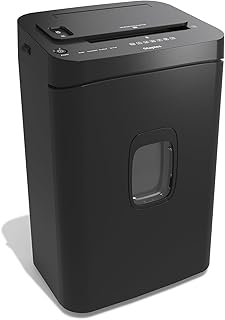 Staples 150-Sheet Micro-Cut Paper Shredder, Autofeed, Anti-Jam, Black | 7.4-gallon pull-out bin for home or office shredding of bulk documents.