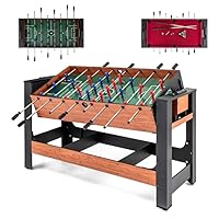 COSTWAY 2 in 1 Multi Spieltisch drehbar, Multifunktionstisch mit Tischkicker & Billardtisch, Tischfußball Komplett Set für Kinder, Erwachsene, Kickertisch Kombitisch für Zuhause, Spielzimmer, Party