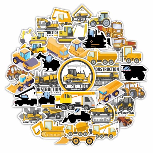 100 Pcs Construction Stickers Waterproof - Construction Birthday Party Supplies Gifts for Women & Men
