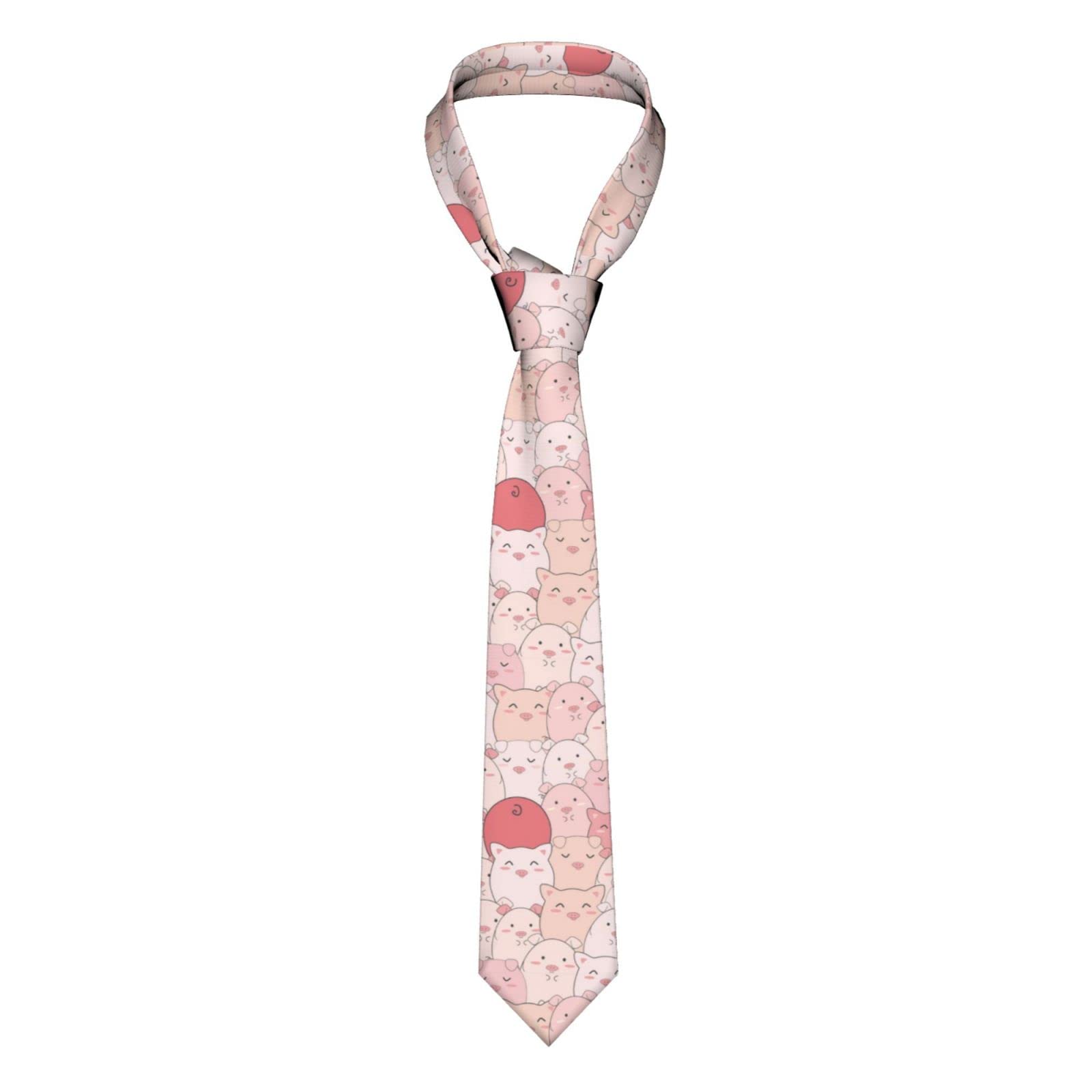 IFHSIGoe Linda corbata de cerdos para hombre, corbata para bodas, padrinos de boda, misiones, bailes, Como se muestra en la imagen, Taille unique