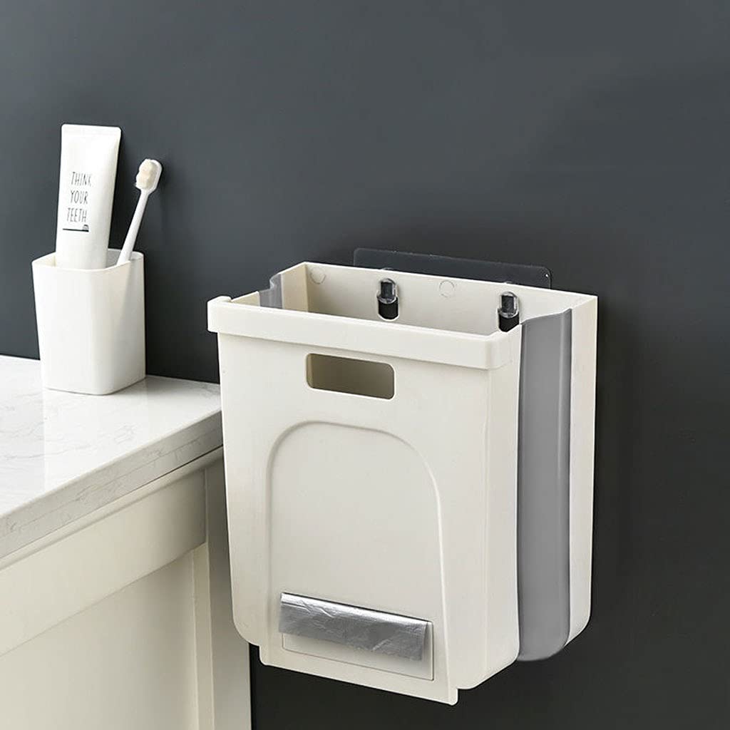 HASMI Cestino carta ufficio Cestino pieghevole a parete a muro CASH CUCINA CUCINA PORTA APPRESH BACK CASH CASH CANNO PIEGATO PIEGABILE CON PICCOLO DRAID Pattumiera da bagno (Color : B)