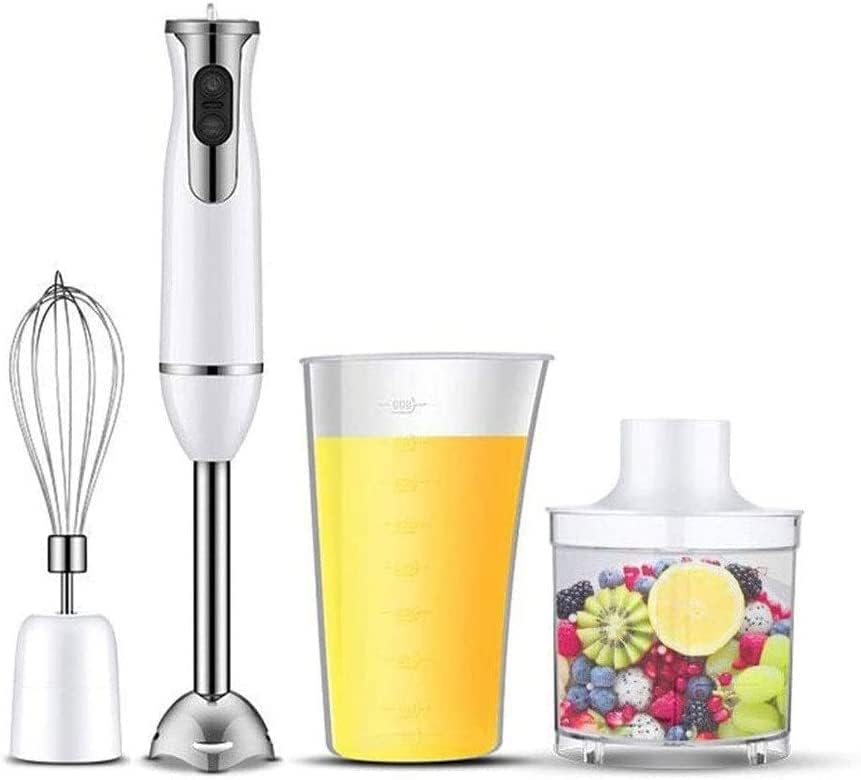 QINERSAW Batidora de mano, batidora de 2 velocidades con molinillo de alimentos de 23.7fl oz, batidor de puré de alimentos para niños