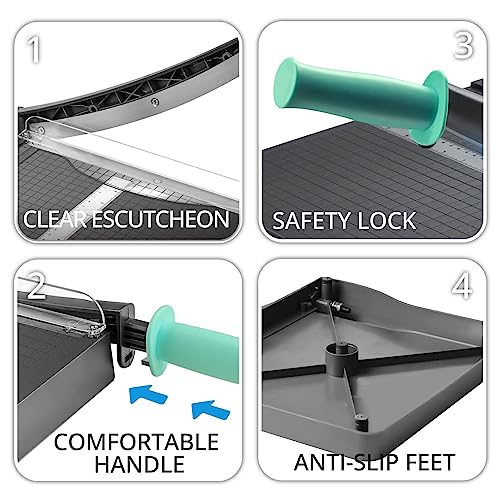 اداة قص الورق بطول 12 انش، مقصلة ورق شبكي للصور والصور، قاطع شديدة التحمل لتقطيع والبطاقات والحرف اليدوية للمكتب والمنزل والمدرسة، من اكسيفور