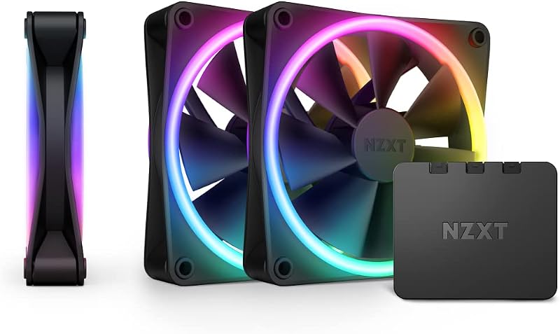 F120 RGB Duo Triple Pack - 3X 120mm RGB Fans + Hub - Black | Three 120mm dual-sided RGB fans with controller. 20 addressable LEDs each, balanced performance, CAM-synced RGB.