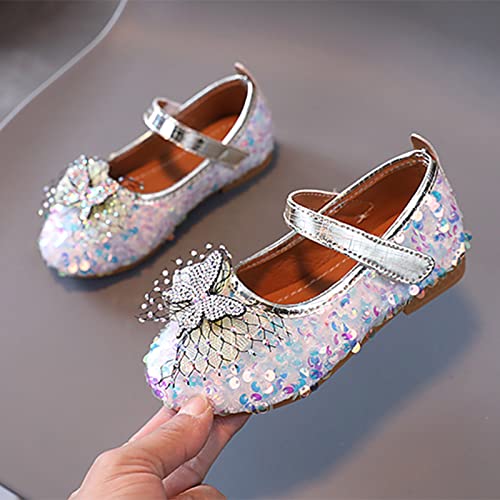 EnJoCho Baby Casual Shoes Summer Autumn Fashion Cute Girls Casual Shoes Colorful Sequins Shiny Rhinestone (White, 5-5.5 Years)3