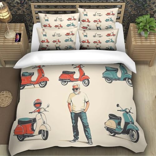 Housse de couette imprimé 3D super king 260x220 parure lit microfibre