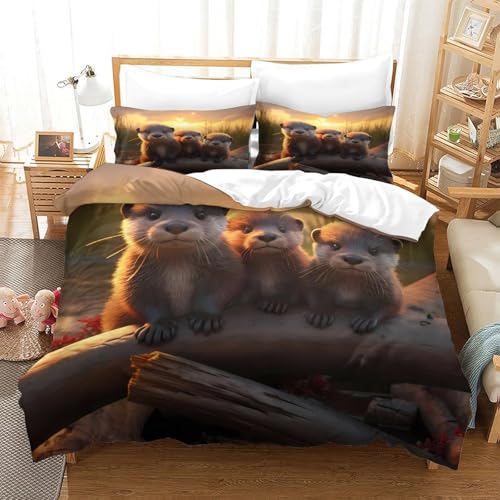 Housse de couette loutre pour une chambre cocooning et chaleureuse