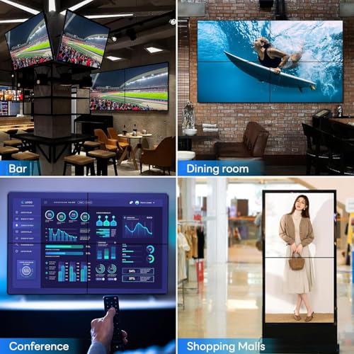 Image of MICROWARE Video Wall Controller 2X2, Video Wall Processor 4K x 2K HD Display HDMI and DVI Input, 1080P@60Hz Output, 5.1CH Audio,180 Degree Rotate, 9 Splicing Display 2x2, 1x2, 1x3, 1x4, 2x1, 3x1, 4x1