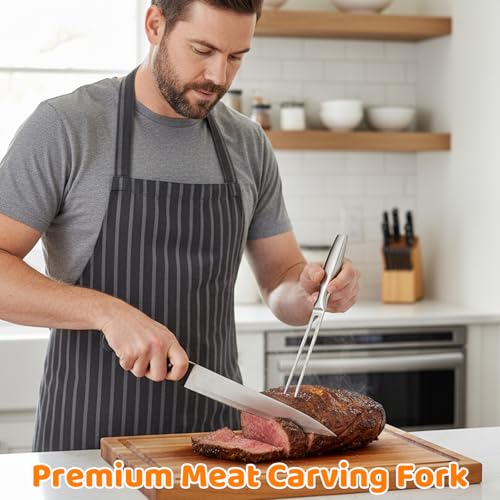 Set of 2 Durable Stainless Steel Carving Forks, 27cm Length Perfect for Grilling and Roasts - Image 4
