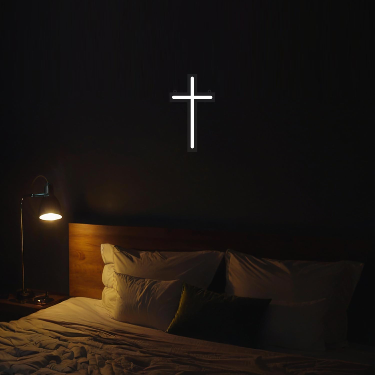 Jesus Cross Personalized Neon Sign for Wall Decoration Dimmable LED Neon Sign Bedroom Wall LED Sign Church Prayer Room or Christian Store Faith Christ Memorial Place 9.5x5.5 Inch - Image 2