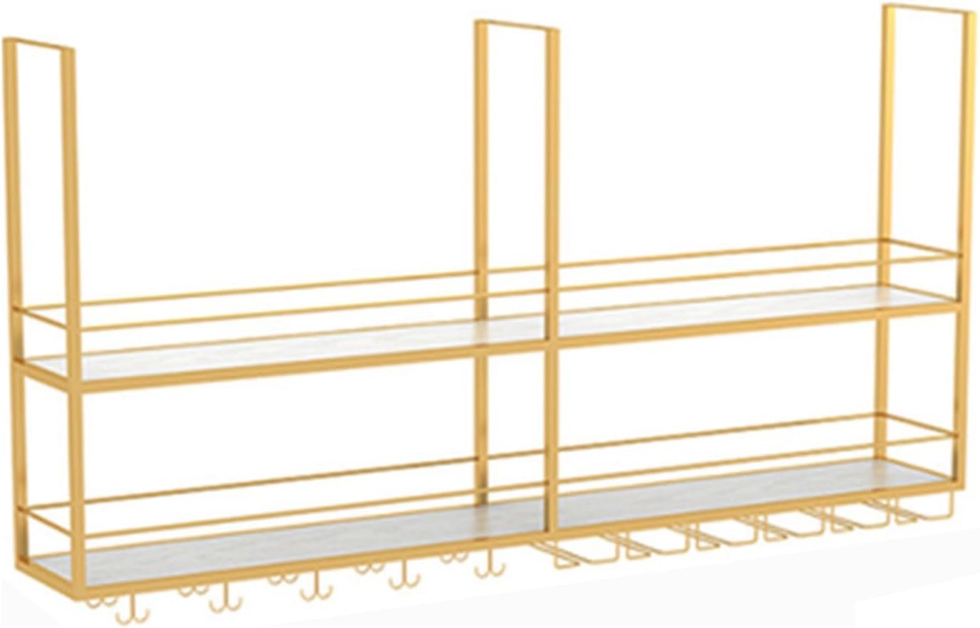 Ceiling Wine Glass Rack,Hanging Wine Glasses Storage Hanger Organizer,Ceiling Mounted Wine Glass Drying Rack with Light for Home Restaurant and Bar (Color : Gold, Size : 120cm)