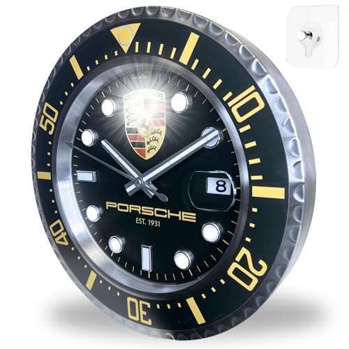 LANMOU Grote wandhorloge voor de woonkamer, modern design, stil, zonder tikken, 50 x 15 cm, rechthoekig, acryl, zwart, werkt op batterijen