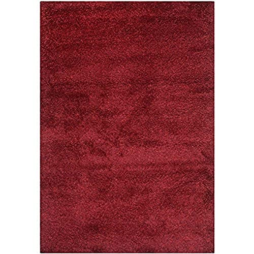 Image of Urban Modern Decor Featuring Soft Shaggy Carpet & Rug for Your Bedroom and Livingroom [Size-10x12 feet & Color-Maroon].
