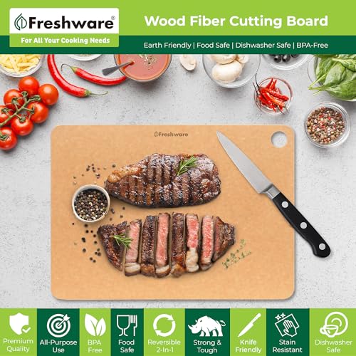 Tabla de cortar de madera Freshware 45.7x33 cm miniatura 2