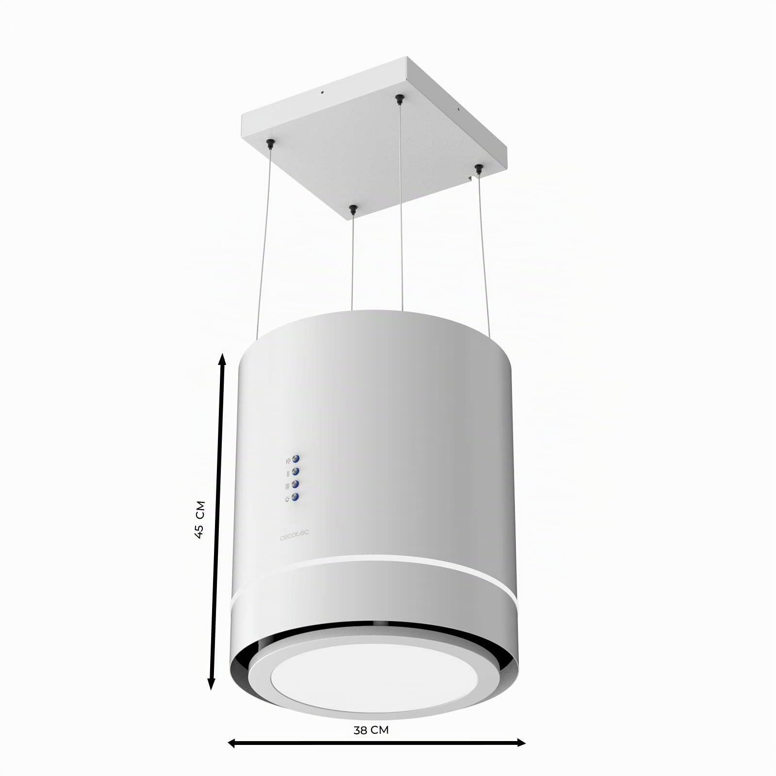 Cecotec Bolero Flux Cre 448000 Insel-Dunstabzugshaube 44 cm Weiß 800 m³/h 210 W A++