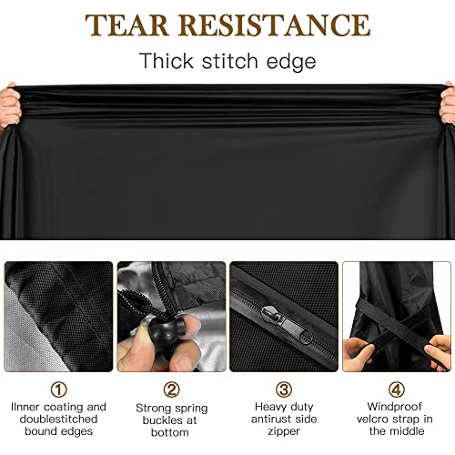 Patio Egg Chair Cover Hanging Outdoor Double Wicker Egg Swing Covers Waterproof Patio Swing Loveseat Dust Protector With Zipper Outdoor Furniture Protector Garden Chair Cover 75" H X 45" D (Black) #TOP5