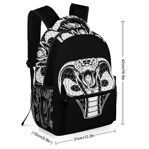 Attacking-Cobra Classical Basic Travel Backpack Casual Shoulder Bag for Work Book Shopping2