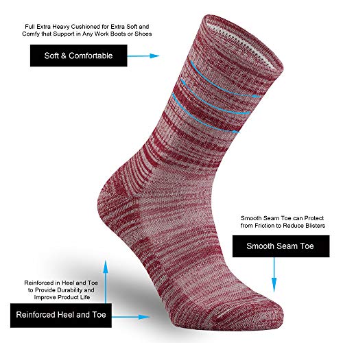 ONKE Meias de lã Merino acolchoadas femininas coloridas casuais para uso ao ar livre, trilhas, camin