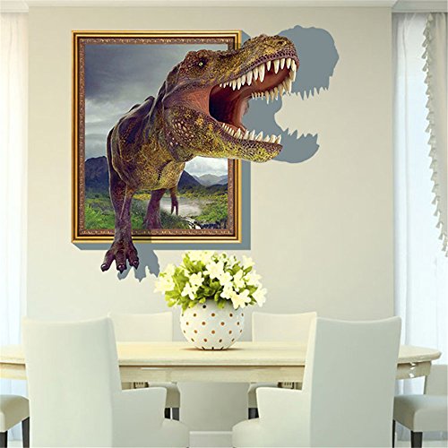 Sucis 3D Running Tyrannosaurus Rex Dinosaur Unique Removable Mural Wall Stickers Wall Decal For Home Decor By Bata By Yyone #TOP3