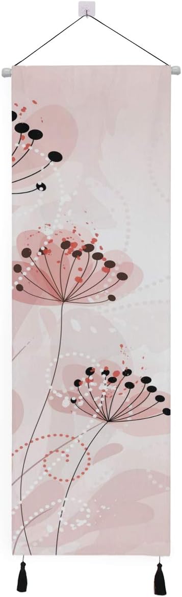 掛け軸 タペストリー 縦長 縦型 かけじく 床の間 掛け物 人気 おしゃれ 模様替え 飾り用 装飾用 飾り付け 壁画 装飾用品 キャンバス印刷 アートポスター インテリア 部屋飾り壁 壁飾り 個性 壁アート 装飾画 花柄 可愛い かわいい ピンク Cienciaworld Com