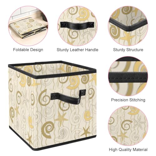 Boîte de rangement pliable avec poignées latérales et motif étoiles marines