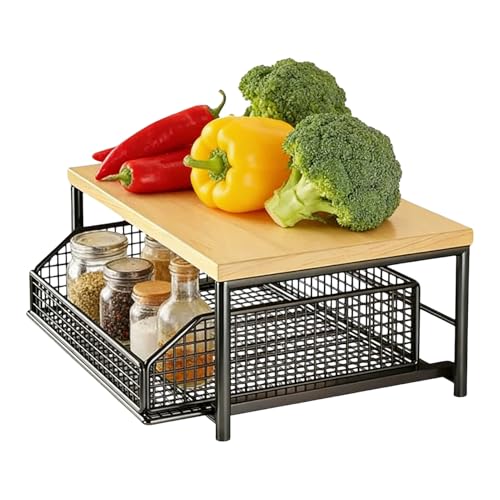 Estantes de almacenamiento superpuestos con soporte vertical de cocina 2
