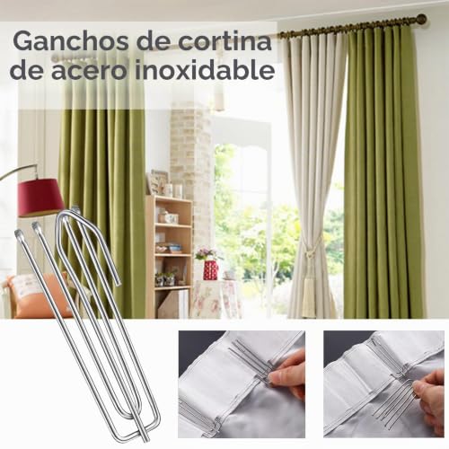 Miniatura 3 de Ganchos Para Cortinas De Acero Inoxidable, 40 Piezas Ganchos De Cortina De Abrazadera, Ganchos De Metal Para Cortinas, Ganchos De Cortina De Ducha De Metal, Ganchos De Cortina Clips, Para Cortinas