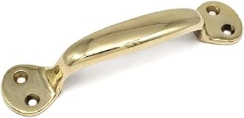 Antique File Cabinet Drawer Pull Trunk Handle Boat Handle Heavy Duty Cast Brass Handle Polished Brass