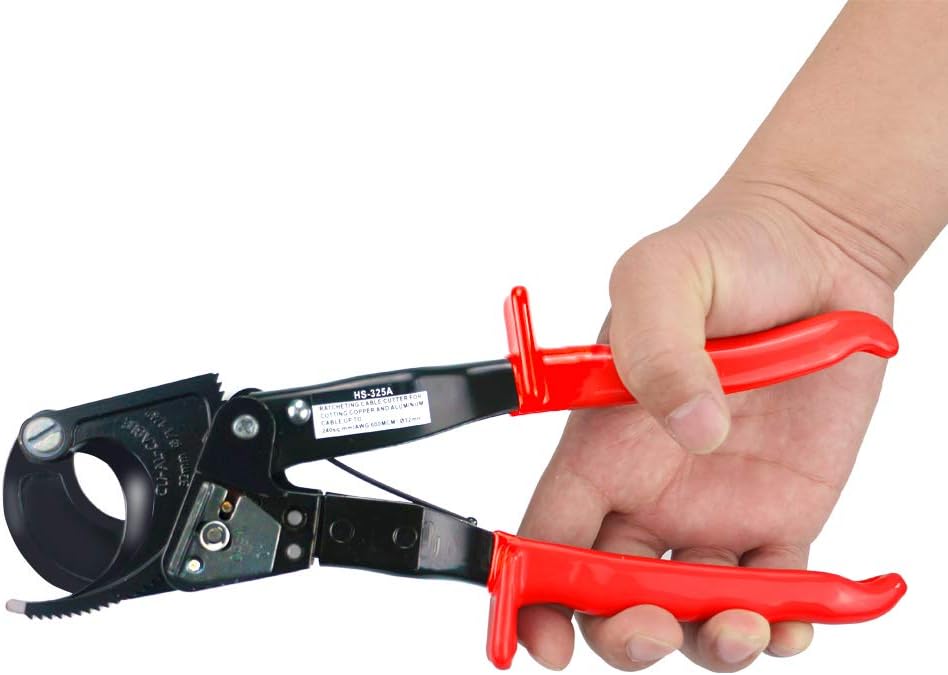 HS-325A heavy duty aluminum copper ratchet cable cutter, Cut up to 240mm² Ratcheting Wire Cut Hand Tool, cable cutter