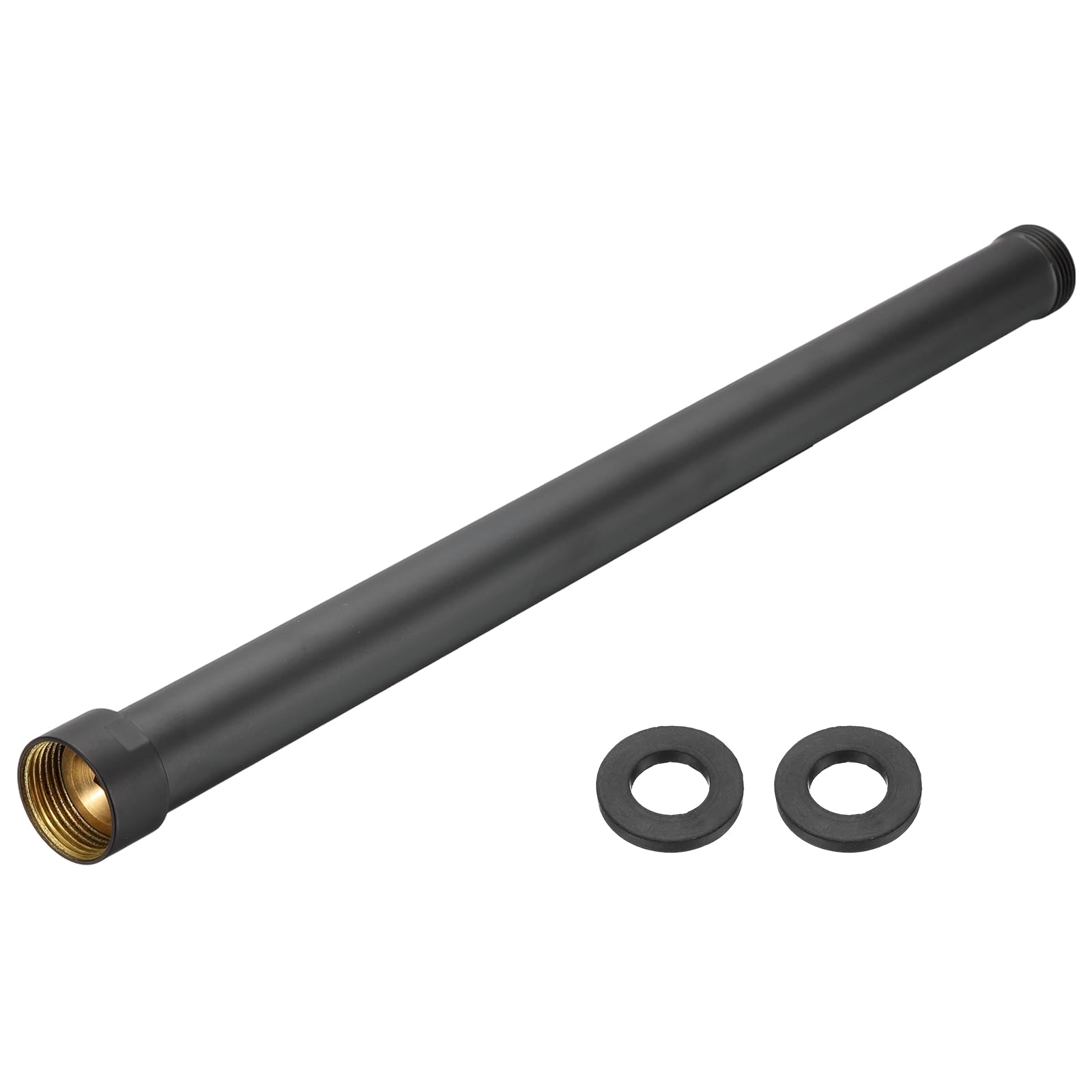 sourcing map G3/4 Shower Arm Extension, 41.5 cm Copper Showerhead Extender Pipe Water Outlet, Straight Longer Shower Tube to Add Height for Bathroom, Gardens, Beaches, Black — image 1
