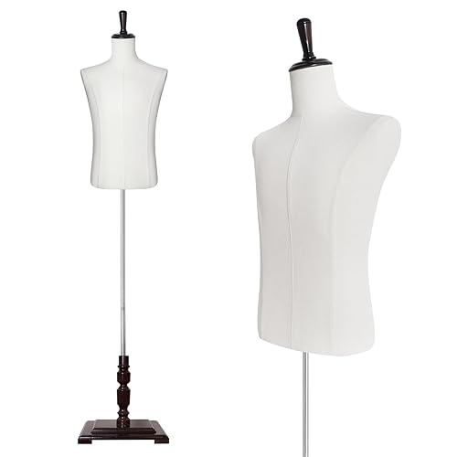 Male Mannequin Torso with Stand, 61"-78" Height Adjustable Body Dress Form Mannequin Body for Clothing Retail Sewing Shop
