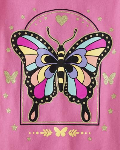 Image of The Children's Place Girls' Trends,Icons Short Sleeve Graphic T-Shirts,4 Pack