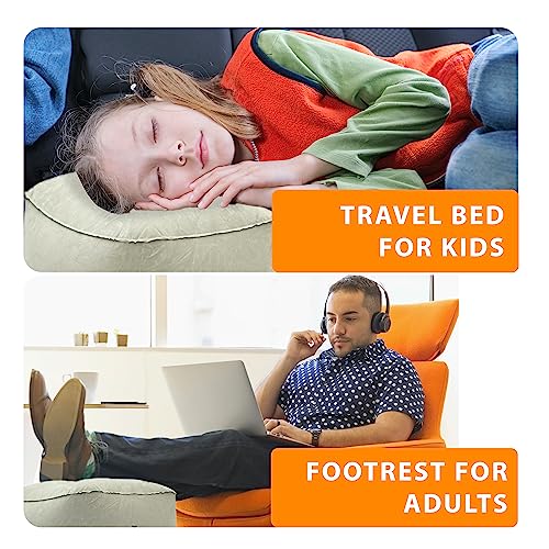 Skyrest Travesseiro inflável de viagem para os pés de avião ajustável para viagem de avião, carro, t
