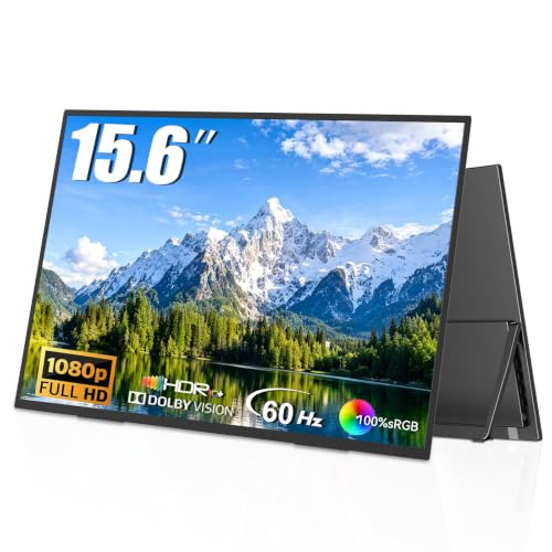 Image of 15.6 Inch Portable Monitor,HD+ 1920x1080 Resolution, 16:9 IPS Display,100% sRGB,Travel Second Screen for Laptop, Smartphone, Gaming Console (Type-C /HDMI) (15.6 inch)