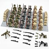 WuiCtvz 1 Kit Soldier Action Figures, Soldaten, 30 Mini Figures Military Kit, Enthält Mörser*2Maschinengewehr *1Bodenplatte*1Sandsack*20 Perfekt Für Geschichtsinteressierte