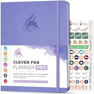 Clever Fox Planner PRO – Weekly & Monthly Life Planner to Increase Productivity, Time Management and Hit Your Goals, 8.5×11″ (Lavender)