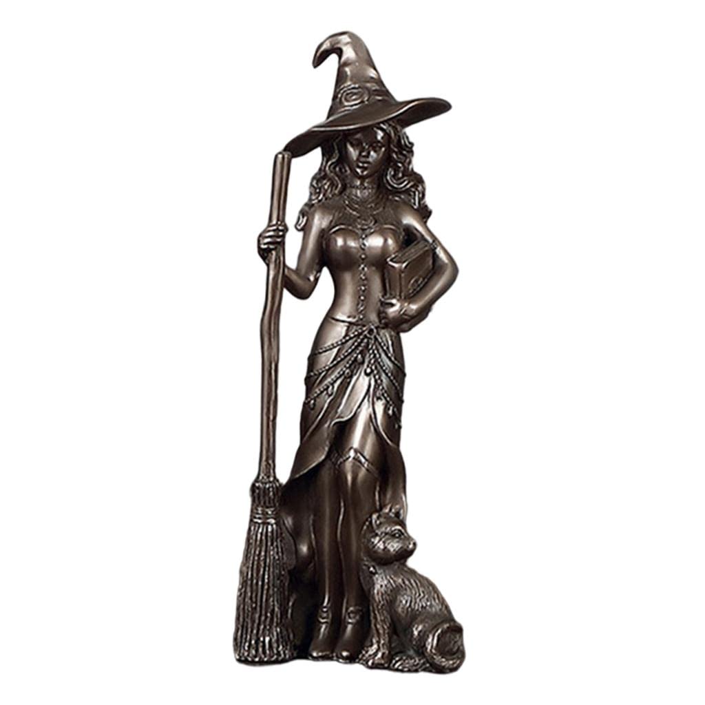 Fenteer Statue Goddess of with Pentacle Decorative Figurine Sculpture Home Decor Ornament Living Shelf Crafts, 7.5x6.5x19.5cm