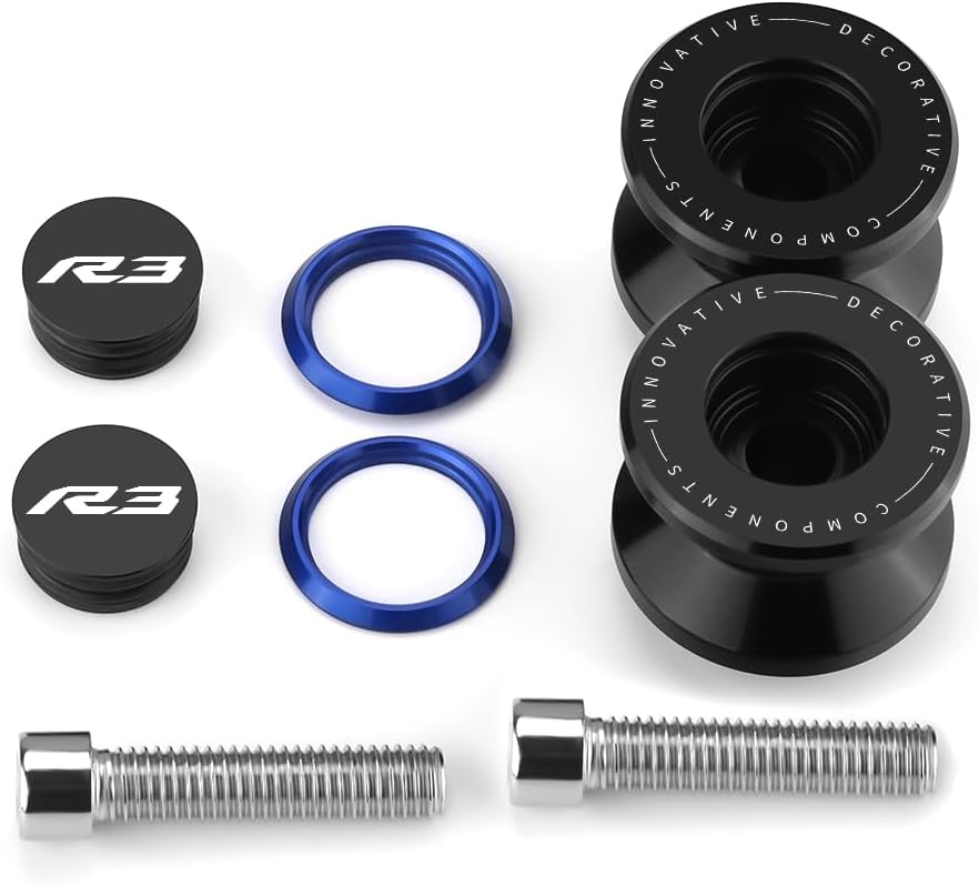 M6 Motorcycle Swingarm Spools Slider Compatible With YAMAHA YZF R3 2015 2016 2017 2018 2019 2020 2021 2022 2023 2024 2025 2026 | Swing Arm Stand Bobbins YZF-R3 YZFR3 Accessories (black-1)