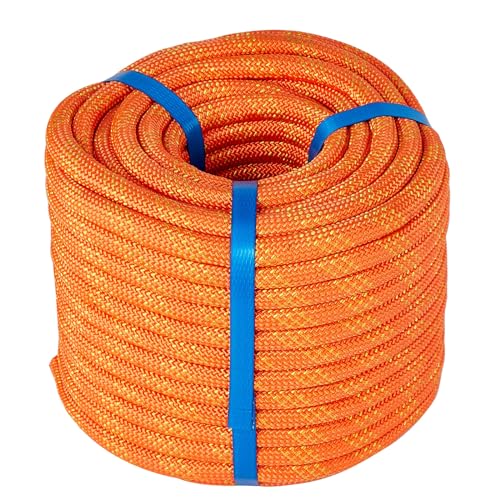 Corde d'escalade double tresse orange 36m en polyester robuste - 2