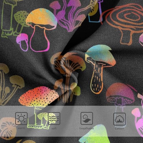 Wusikd Colored Mushrooms Girls Underwears Cotton Rainbow Girls Briefs Soft Toddler Underwear 6T3